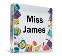 Red Ocean Personalised Teacher Desk Name Plate - Teacher Gift - Custom Teacher Desk Name Plate Plaque - Name Plate For Desk - Leaving School Gift - End of Term - Teacher Appreciation Gift - 10x10cm