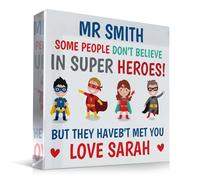 Red Ocean PERSONALISED Teacher Gifts SUPERHERO Teacher Gifts For Head Teacher Nursery Teacher Teaching Assistant Thank You Gift For Him Her Men Women Leaving School Nursery Gift