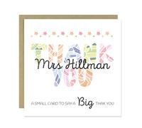 RED OCEAN Personalised Thank You Card For Teachers Volunteers Colleagues Friends Family Appreciation Greetings 145x145mm Card With Kraft Envelope