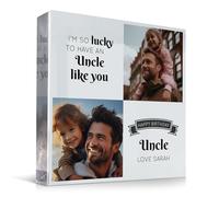 RED OCEAN Personalised Uncle Gifts - Custom Acrylic Freestanding Photo Block - Birthday Gifts