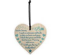 RED OCEAN Personalised Will You Be My Godfather Godparent Hanging Plaque Baby Gift Sign