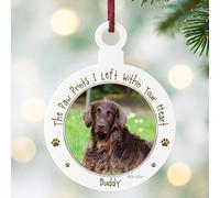 Red Ocean Pet Memorial Bauble With Photo Personalised Dog Memorial Christmas Decoration For Dog Lover Pet Owner In Memory Plaque For Family Tree Decoration Keepsake