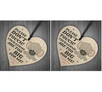 RED OCEAN Please Don't Touch Your Germs Are Too Big For Me Hanging Pram Tag Elephant Mask (Pack of 2)