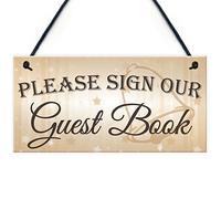 RED OCEAN Please Sign Guest Book Wedding Day Hanging Decoration Well Wishes Table Plaque