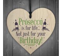 Red Ocean Prosecco Birthday Funny Classy Wooden Hanging Heart Sign Drinking Bar Plaques Home Friendship Gifts