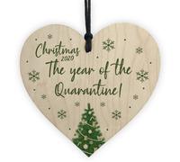Red Ocean Quarantine Christmas Tree Decoration Memory Wood Christmas Bauble Family Gift