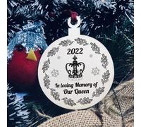 Red Ocean Queen Elizabeth Ii Plaque Hanging Wood Memorial Christmas Tree Decoration Keepsake