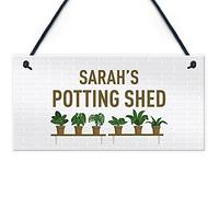 RED OCEAN Quirky Potting Shed Sign Hanging Garden Summerhouse Sign Personalised Home Gift