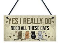 RED OCEAN Really Do Need All These Cats Sign Home Funny Crazy Cat Lady Sign Pet Lover Gift