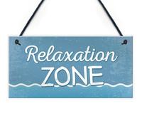 Red Ocean Relaxation Zone Hot Tub Man Cave Bathroom Garden Plaque Hanging Shed Chic Sign Home Decor