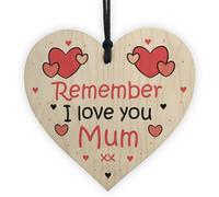 Red Ocean Remember I Love You Mum Wood Heart Gift For Mothers Day Birthday Keepsake