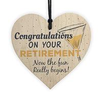 RED OCEAN Retirement Congratulations Keepsake Handmade Wooden Heart Friendship Grandparents Gift Plaque