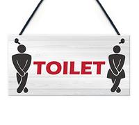 Red Ocean Retro Toilet Sign Funny Vintage Pub Bar Club Hanging Plaque Bathroom Loo Door Decor Sign