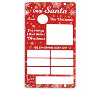 Red Ocean Reusable Dear Santa Letter Christmas Wipeable Plaque Dear Santa Christmas Board for Kids Children's Nice List Letter Gift for Son Daughter