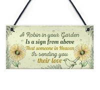 Red Ocean Robin Memorial Garden Bereavement Sign Family Love Hanging Plaque Grave Christmas Gift