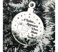 Red Ocean Robin Red Breast Memorial Acrylic Tree Decoration Mum Memorial