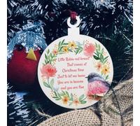 Red Ocean Robin Red Breast Memorial Bauble Hanging Tree Decoration Mum Dad Nan Memorial