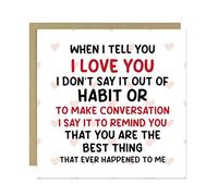 RED OCEAN Romantic Card For Valentines Day Anniversary For Husband Wife Boyfriend Girlfriend Greetings Card With Envelope Card For Partner Best Thing Ever Happened To Me Card For Him Her