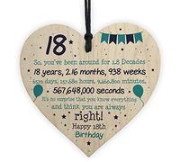 RED OCEAN Rude Funny 18th Birthday Gift For Daughter Son Wooden Heart 18th Birthday Card