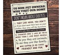 RED OCEAN Rules to Non Pet Owners Retro Sign Wall Plaque Dog Cat Lover Family Plaque Gifts