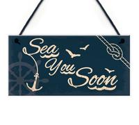 Red Ocean Seaside Sea You Soon Nautical Shabby Chic Hanging Plaque Beach Bathroom/kitchen Decor Gift Sign