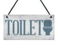RED OCEAN Shabby Chic Hanging Plaque Toilet Bathroom WC The Loo Door Wall Plaque Sign Decor