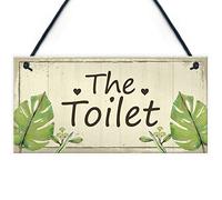 RED OCEAN Shabby Chic Toilet Sign Door Plaque Bathroom Sign Bathroom Accessories Home Decor Plaque