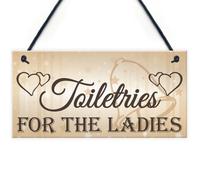 Red Ocean Shabby Chic Wedding Sign Toiletries For Ladies Bride Plaque Bridesmaid Gift Wedding Registry Gift List