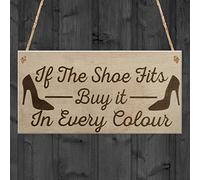 RED OCEAN Shoe Fits Buy It Funny Shopping Diva Den Friendship Hanging Plaque Gift Idea Sign
