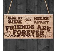 Red Ocean Side By Side Or Miles Apart Friends Are Forever Close To Your Heart Love Friendship Best Friends Gift Hanging Wooden Plaque Best Friend Sign Present