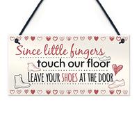 Red Ocean Since Little Fingers Touch Our Floor Shabby Chic Plaque Home Decor Door Shoes OFF Sign