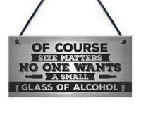 Red Ocean Size Matters Funny Bar Pub Man Cave Hanging Plaque Gift For Men For Him