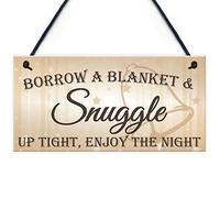 Red Ocean Snuggle Up Tight Enjoy The Night Cute Hanging Wedding Day Plaque Decor Gift Sign