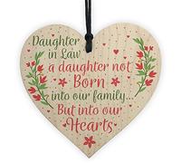 RED OCEAN Son And Daughter In Law Wedding Day Birthday Wood Heart Plaque Mum Daughter