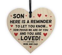 Red Ocean Son Gifts From Dad Mum Wood Heart Gift For Him 16Th 18Th 21St Birthday Gift