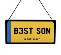 Red Ocean Son Novelty Licence Plate Hanging Sign For Man Cave Number Plate For Birthday Fathers Day Christmas Son From Mum and Dad Gfits Him