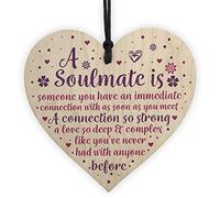 RED OCEAN Soulmate Anniversary For Husband Wife Boyfriend Girlfriend Wooden Heart Plaque Keepsake