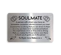 Red Ocean Soulmate Gift Metal Wallet Insert Personalised Valentines Anniversary Husband Wife Boyfriend Girlfriend Keepsake