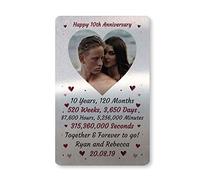 Red Ocean Special 10th Anniversary for Husband Wife Boyfriend Girlfriend Personalised Wallet Card Insert Keepsake