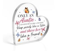 Red Ocean Special Auntie For Birthday Christmas Acrylic Heart Best Auntie from Niece Nephew for Birthday Presents Thank You Her