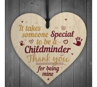 Red Ocean Special Childminder Shabby Chic Heart Babysitter Plaque Thank You Sign Birthday Love Gift
