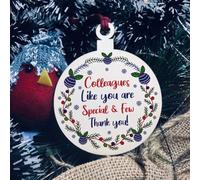 Red Ocean Special Colleague Gift Wood Bauble Gift For Friend Work Colleague Secret Santa Gift Ideas