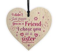 RED OCEAN Special FRIEND Sister Gifts Wooden Heart Christmas Friendship Gift Birthday Plaque