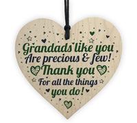 Red Ocean Special Gift For Grandad Birthday Christmas Wooden Heart Dad Grandparent Keepsake Plaque