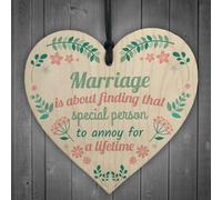 Red Ocean Special Marriage Anniversary Wedding Gift Wooden Heart Wall Plaque Husband/wife Present Sign Gift