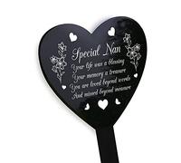 RED OCEAN Special Nan Remembrance Graveside Plaque - Graveside Memorial Stake - Black Acrylic Weatherproof Grave Marker - Grandparents Memorial Gifts