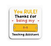 Red Ocean Special TA Gift YOU RULE Coaster Teacher Appreciation Gift Thank You For Teaching Assistant For Women Men Novelty Leaving School Nursery