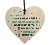 RED OCEAN Special Thank You Gift For A Nurse Wood Heart NHS Hospital Present Keepsake