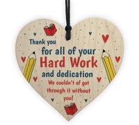 Red Ocean Special Thank You Gift For Teacher Teaching Assistant Wood Heart Gift From Daughter Son Keepsake