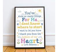 RED OCEAN Special Thank You Gift Framed Poem Print Teacher Mentor Volunteer Friend Gift Keepsake (A4 Print with Black Frame - PERSONALISED Thank You Heart)